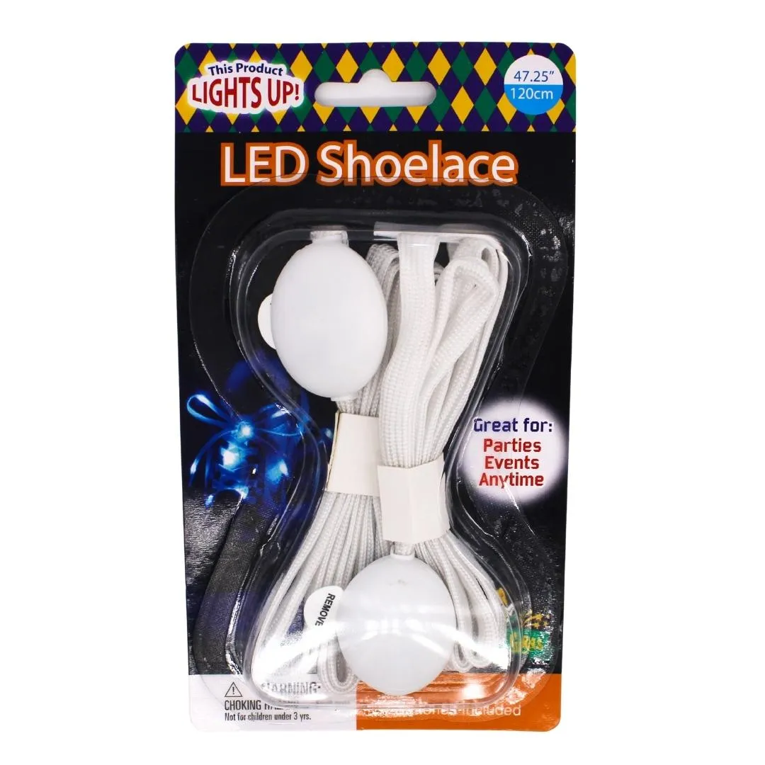 47" White Light Up Shoelaces (Pair)