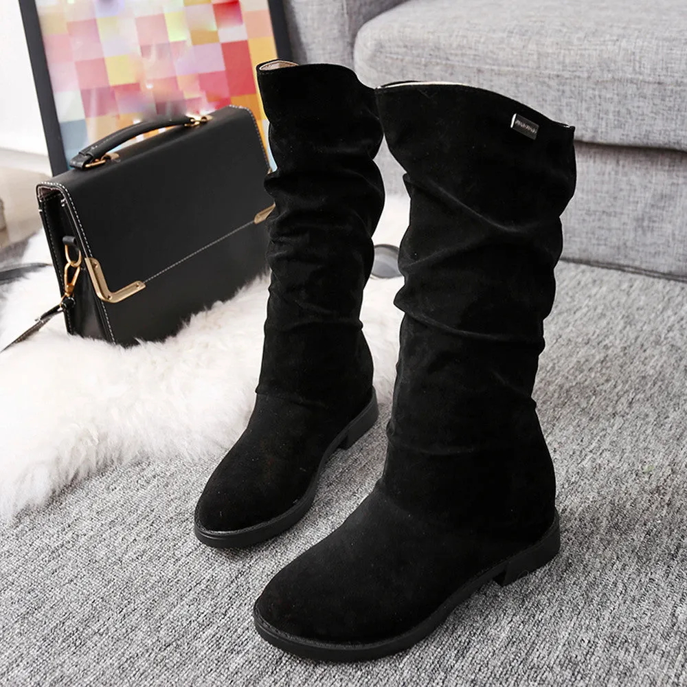 Autumn Winter Sweet Stylish Flat Flock Snow Boots