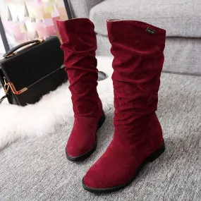 Autumn Winter Sweet Stylish Flat Flock Snow Boots