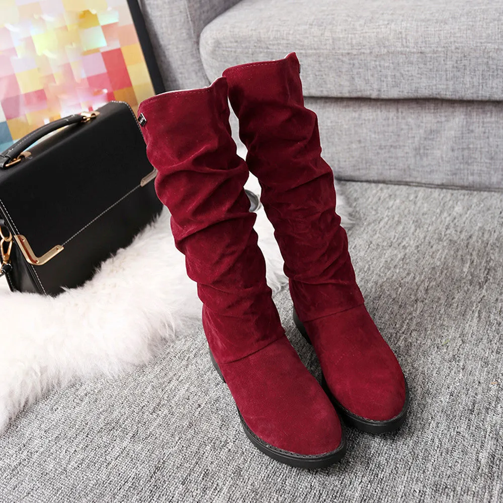 Autumn Winter Sweet Stylish Flat Flock Snow Boots