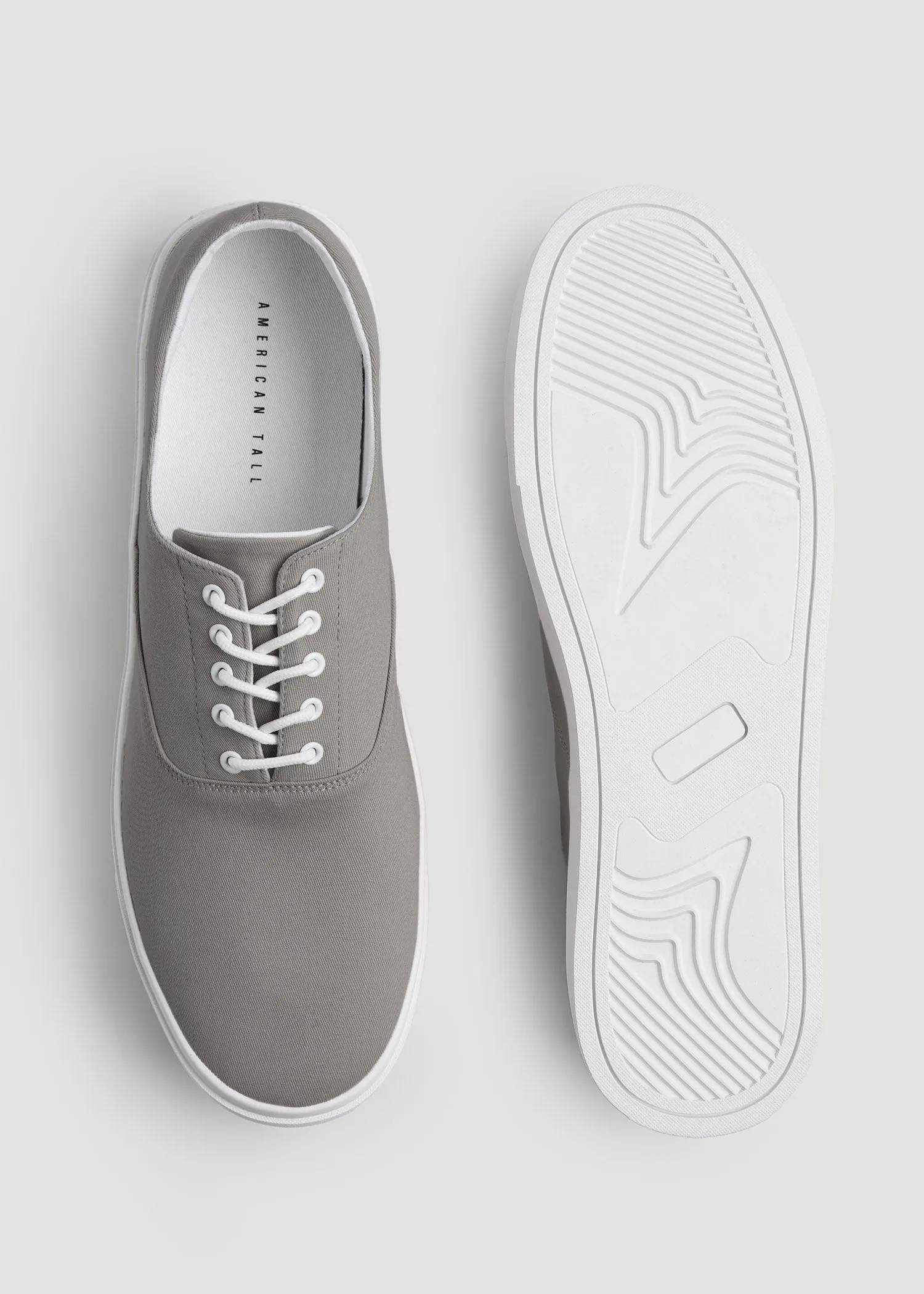 Canvas Sneaker for Tall Men in Grey