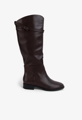 Choice Solid Below Knee Winter Boots Brown