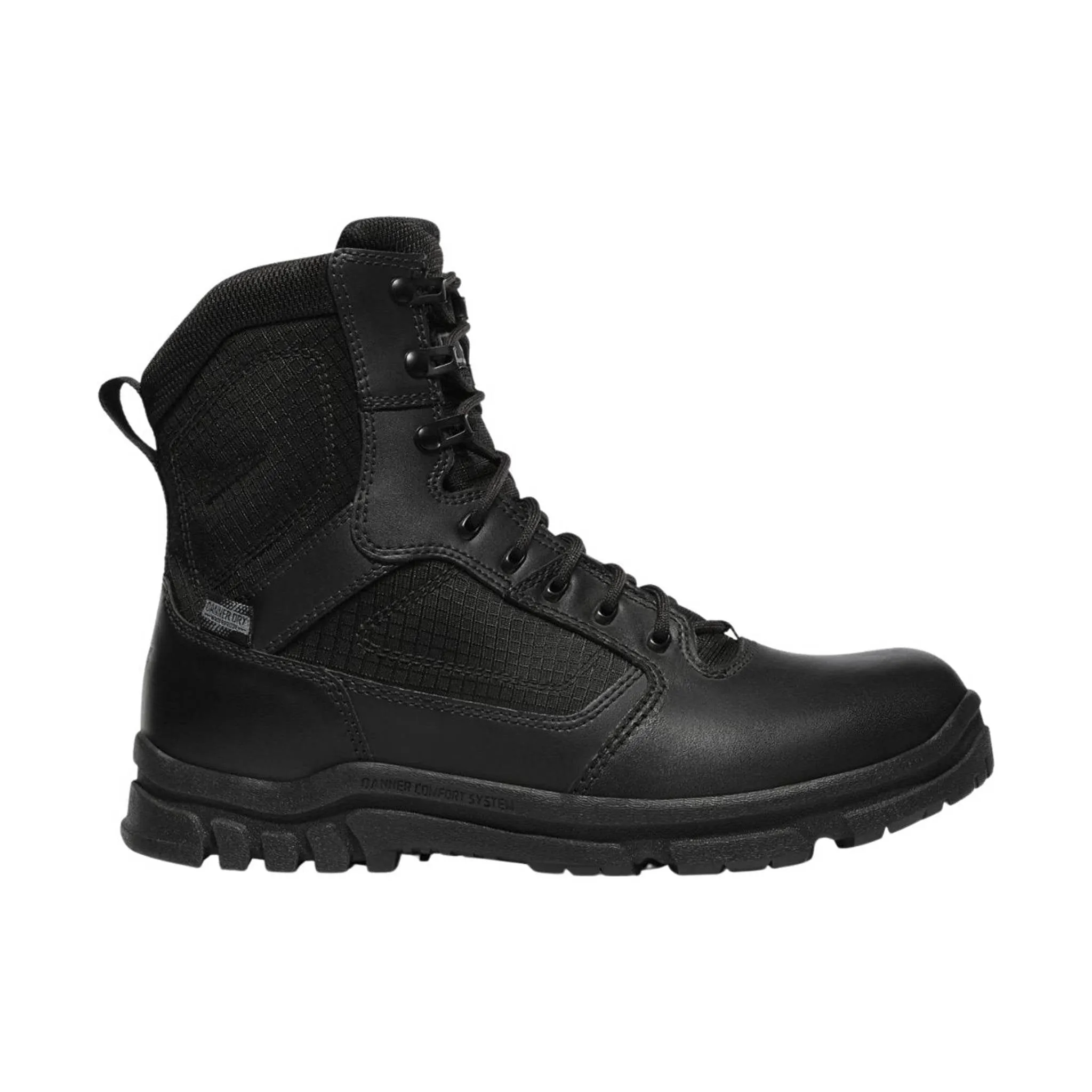 Danner Men's 8" Lookout Side-Zip Boot Plain Toe Work Boots - Black