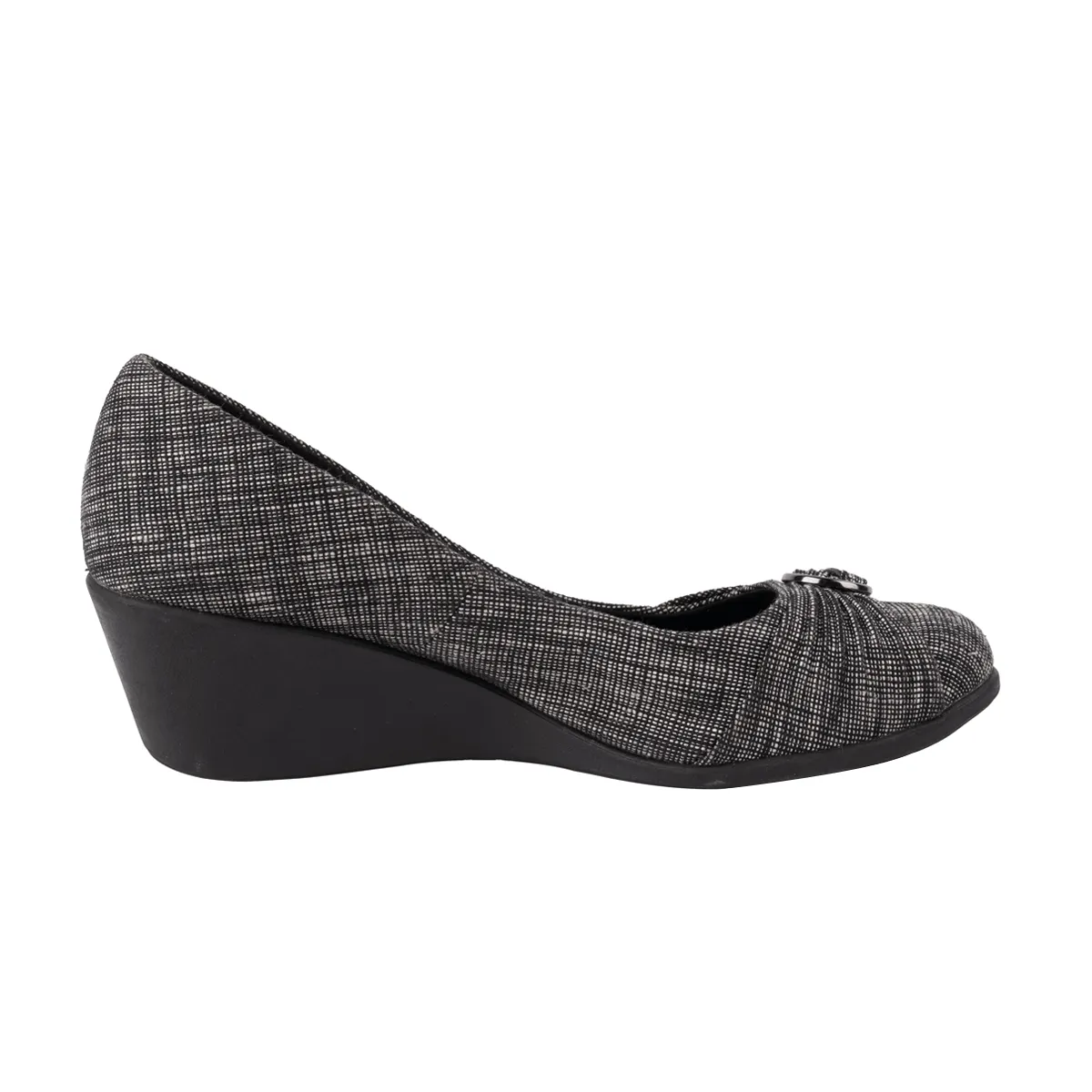 Dexflex Comfort Eleanor Wedge Shoes Fabric Black Colour For Women