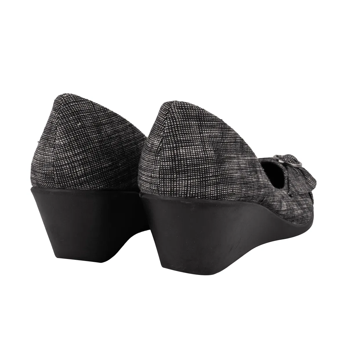 Dexflex Comfort Eleanor Wedge Shoes Fabric Black Colour For Women