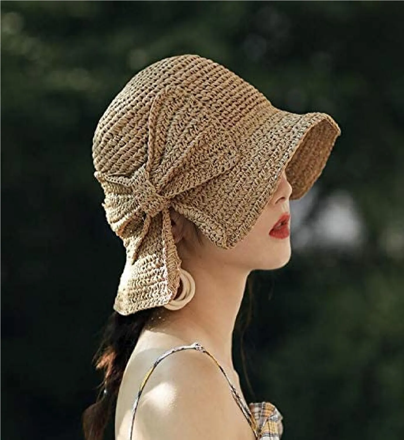 MarJunSep Pack Of 2 Flexible Straw Foldable Hats