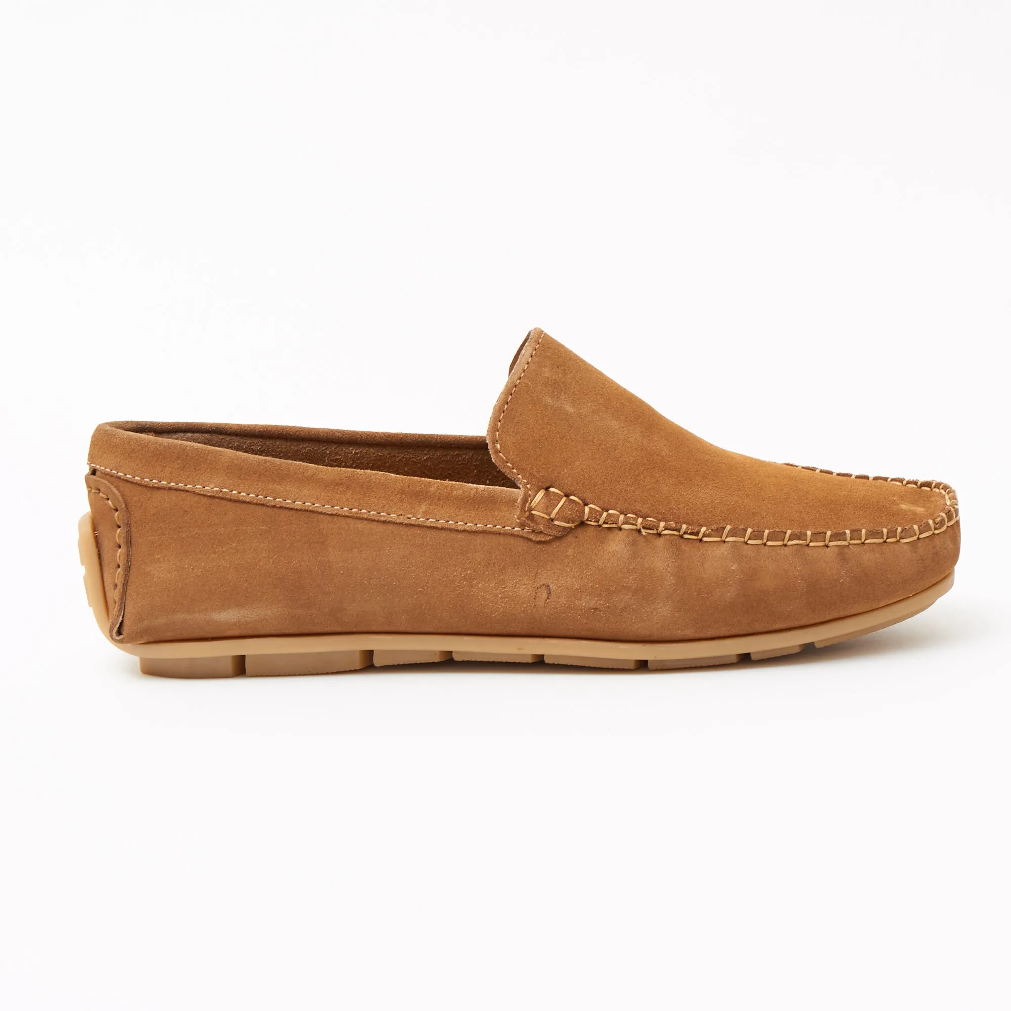 Mens Suede Casual Slip On Shoes - 4611-P_Tan