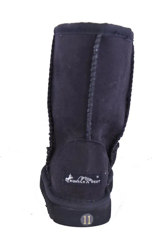 Montana West Kids Embroidery Boots - Black