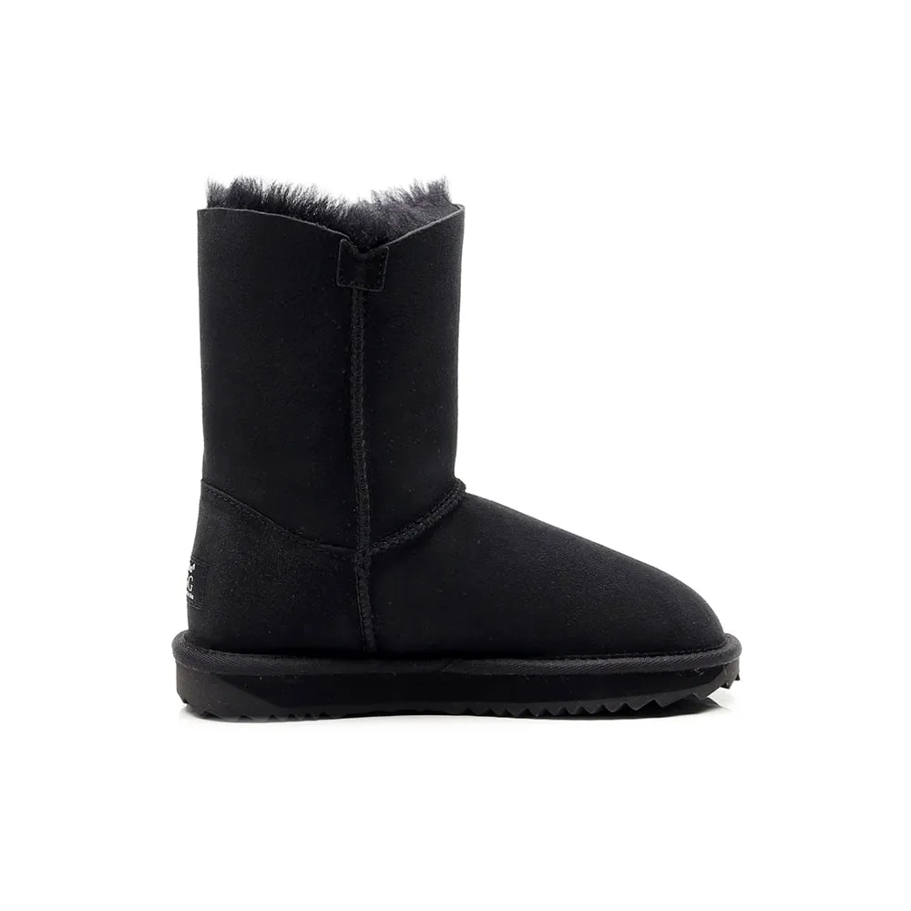 MUBO UGG Women Button Classic UGG BOOTS - Black