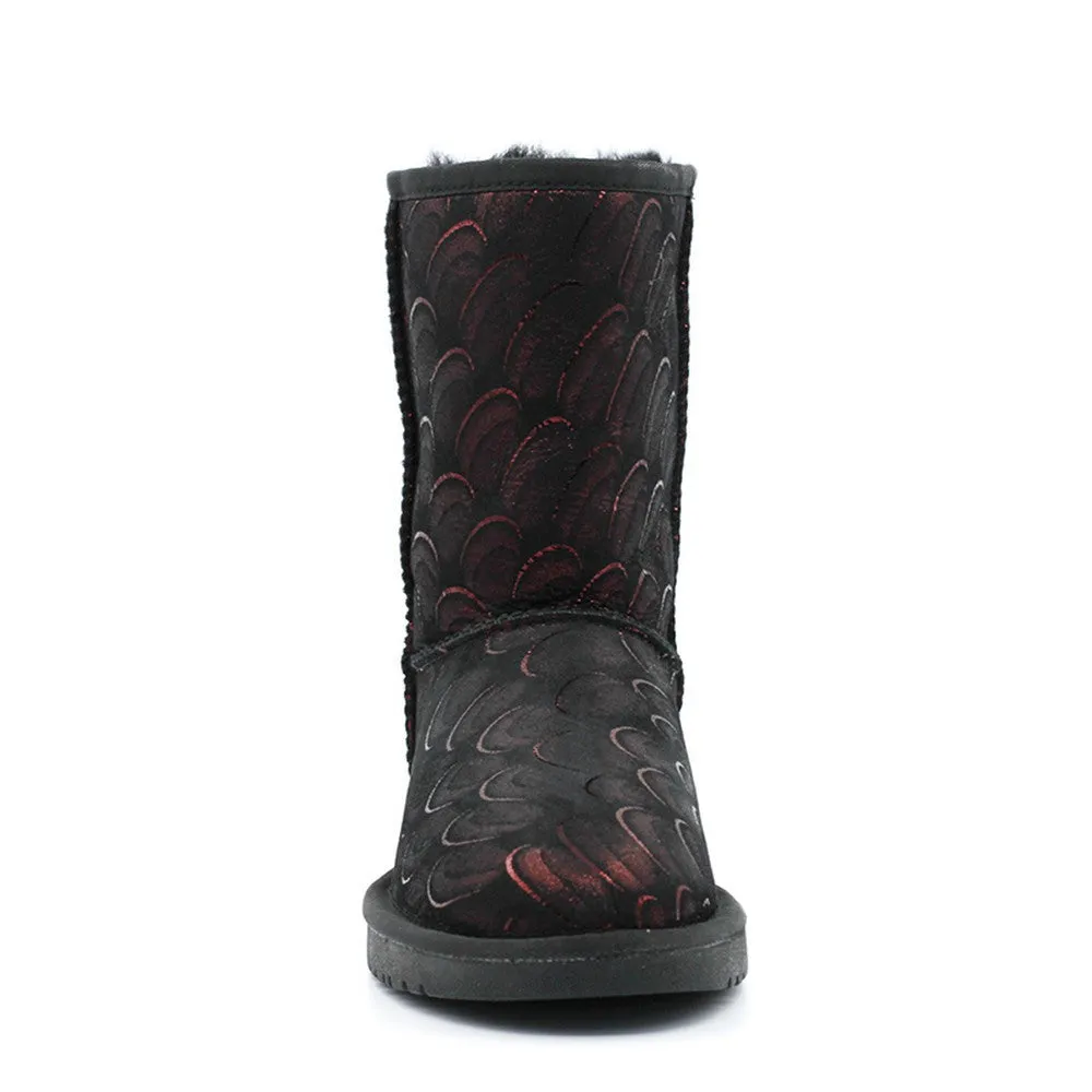 Peacock Medium Ugg Boot - Black