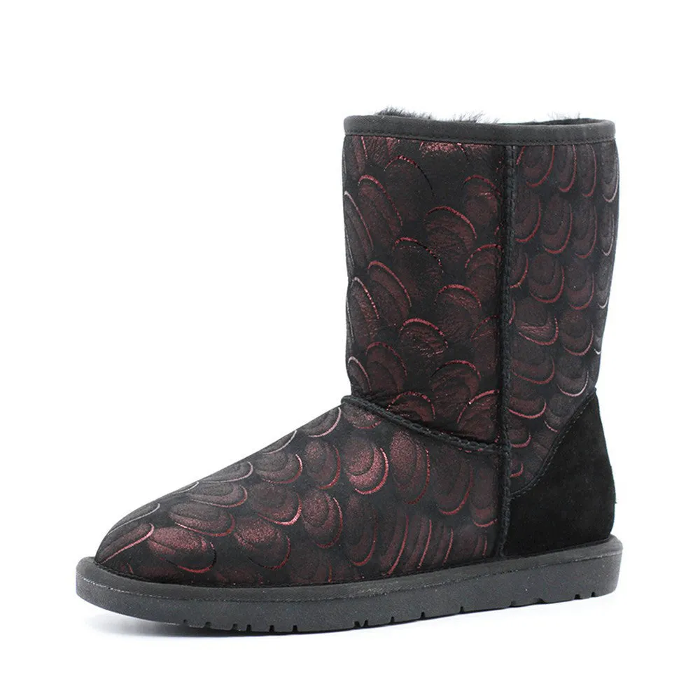 Peacock Medium Ugg Boot - Black