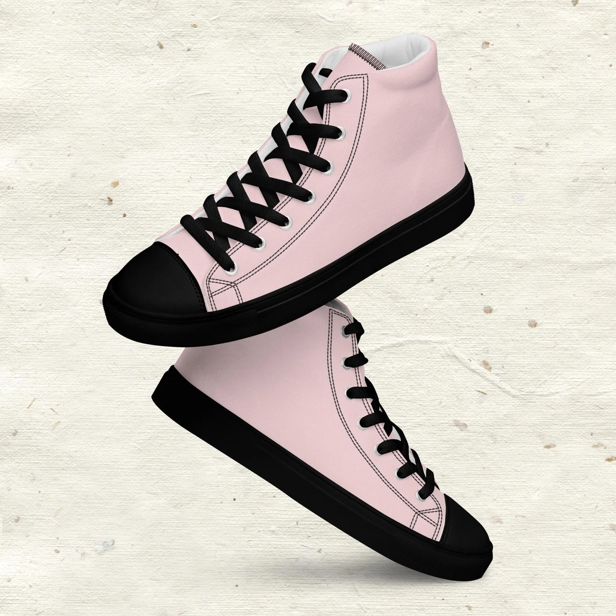 Pearl Pink Women’s High Top Canvas Shoes