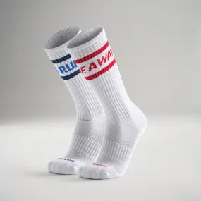 RUDIS Knee High White/White Socks (2 Pair)