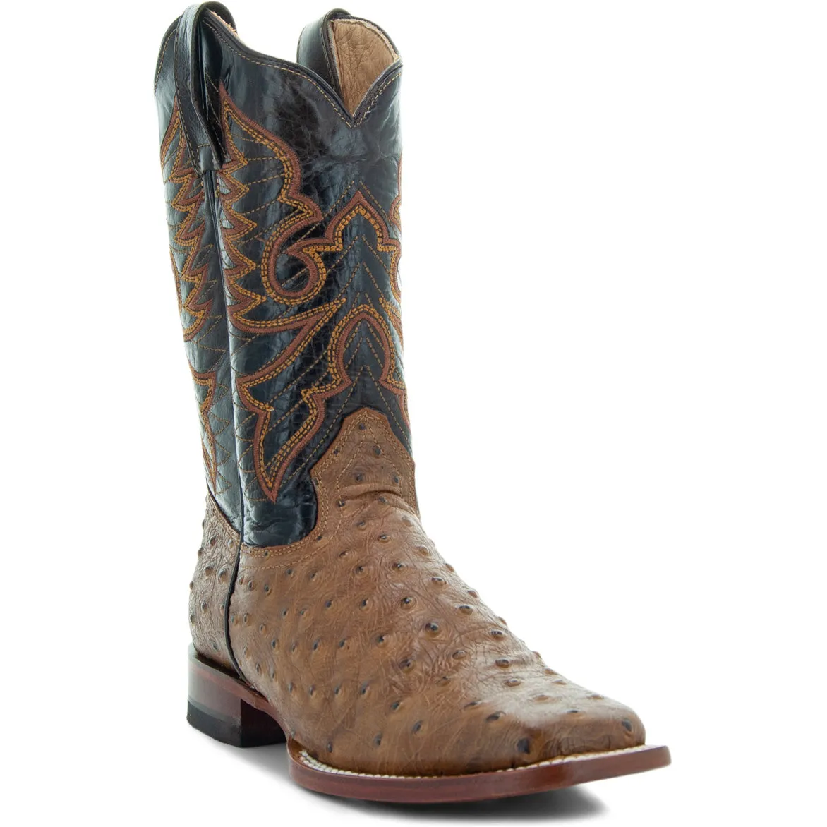 Soto Boots Women's Ostrich Print Cowgirl Boots M8002 Tan