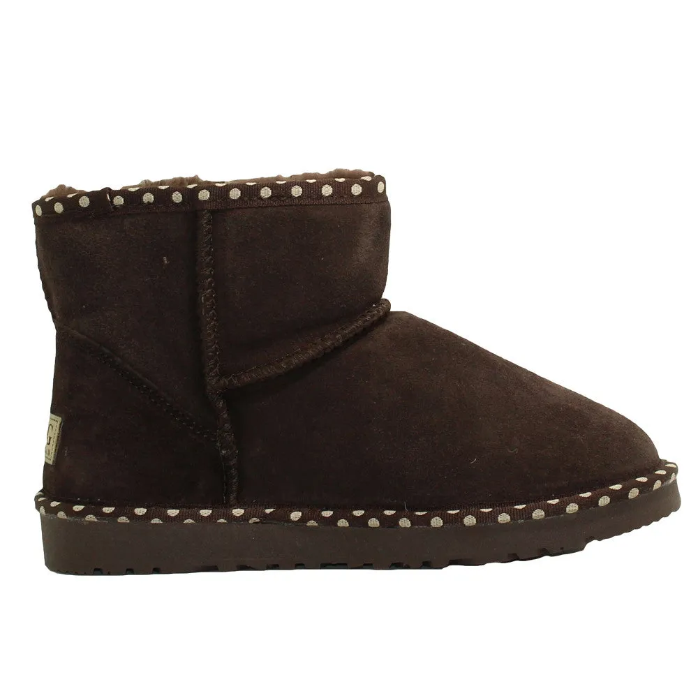 Spotted Ankle Ugg Boot - Chocolate