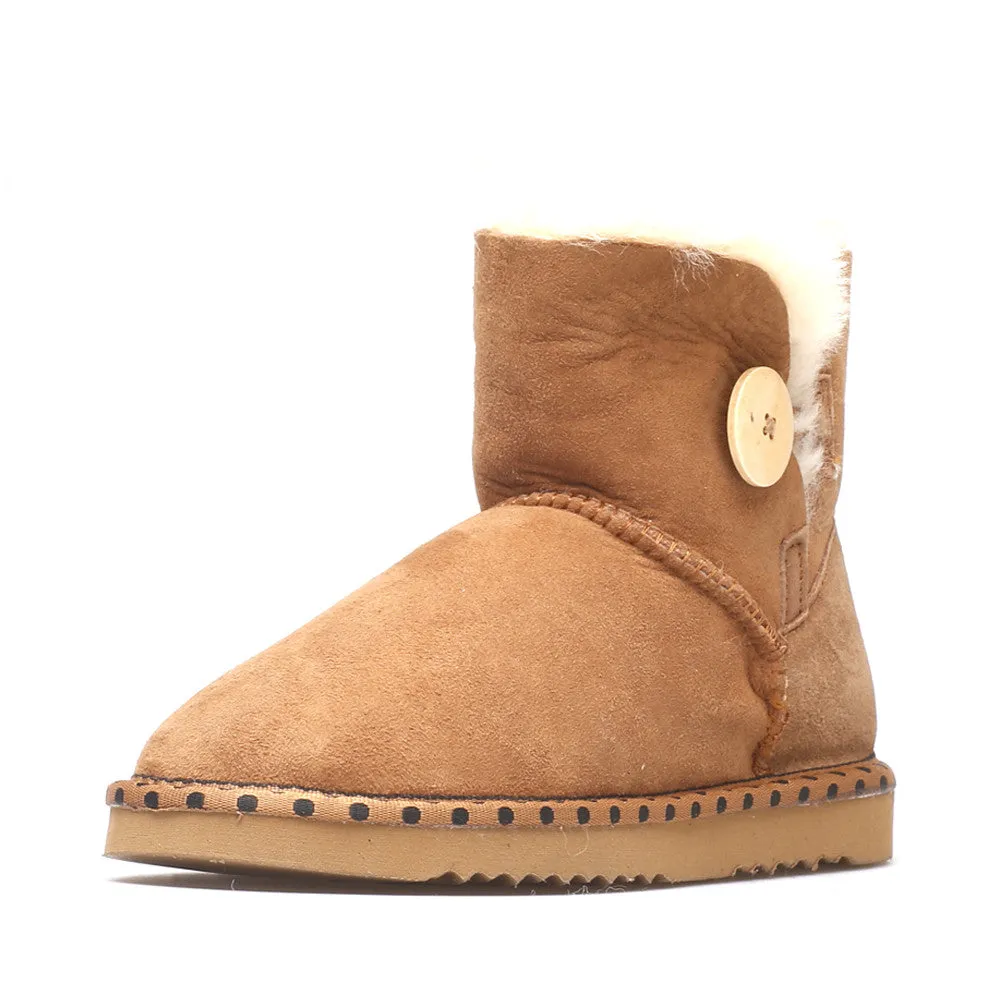 Spotted One Button Ugg Boot - Chestnut