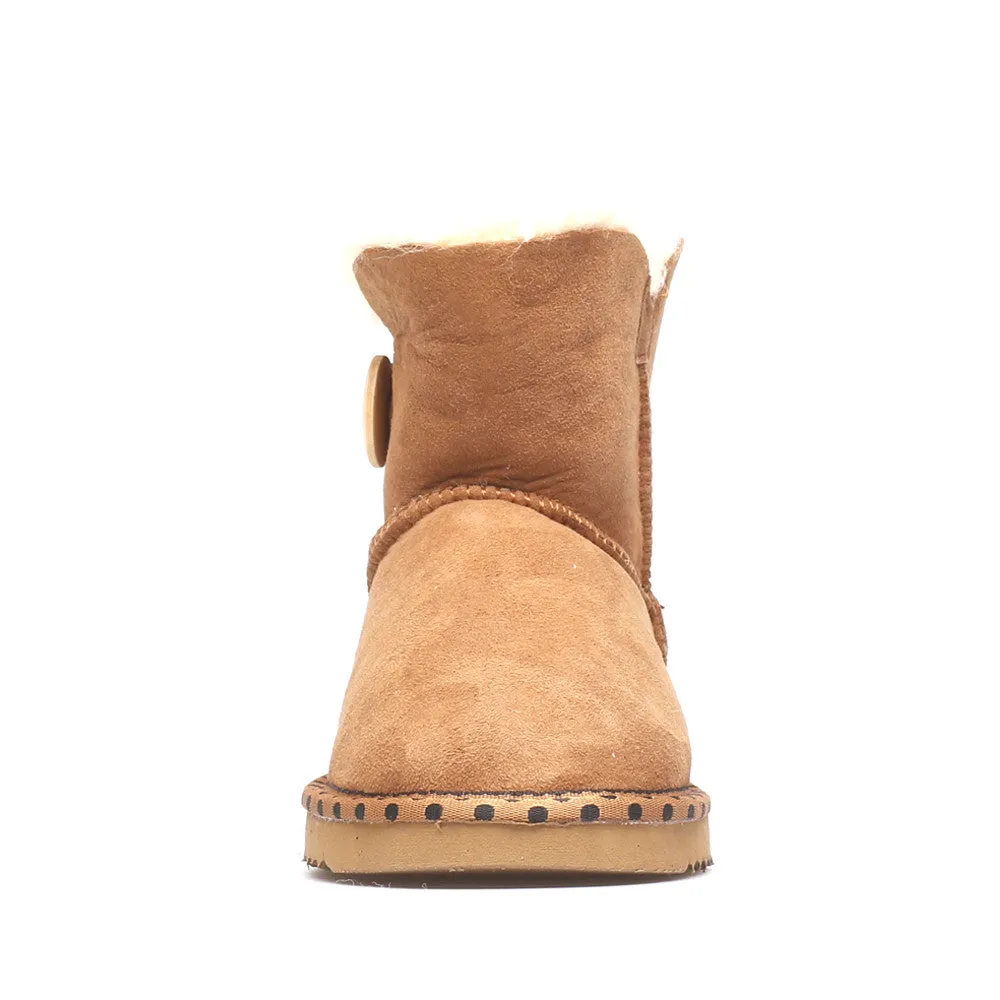 Spotted One Button Ugg Boot - Chestnut