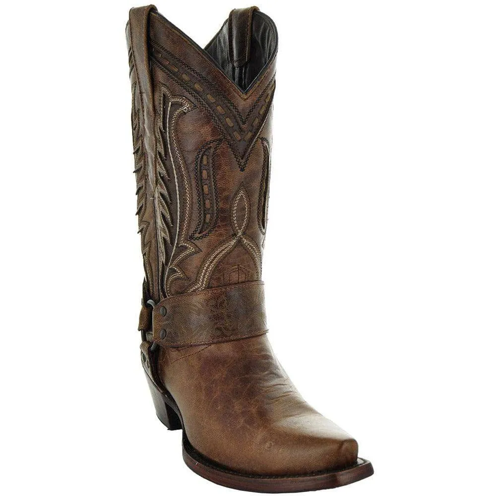 Women's Harness Boots | Brown Leather Harness Boots (M50039)