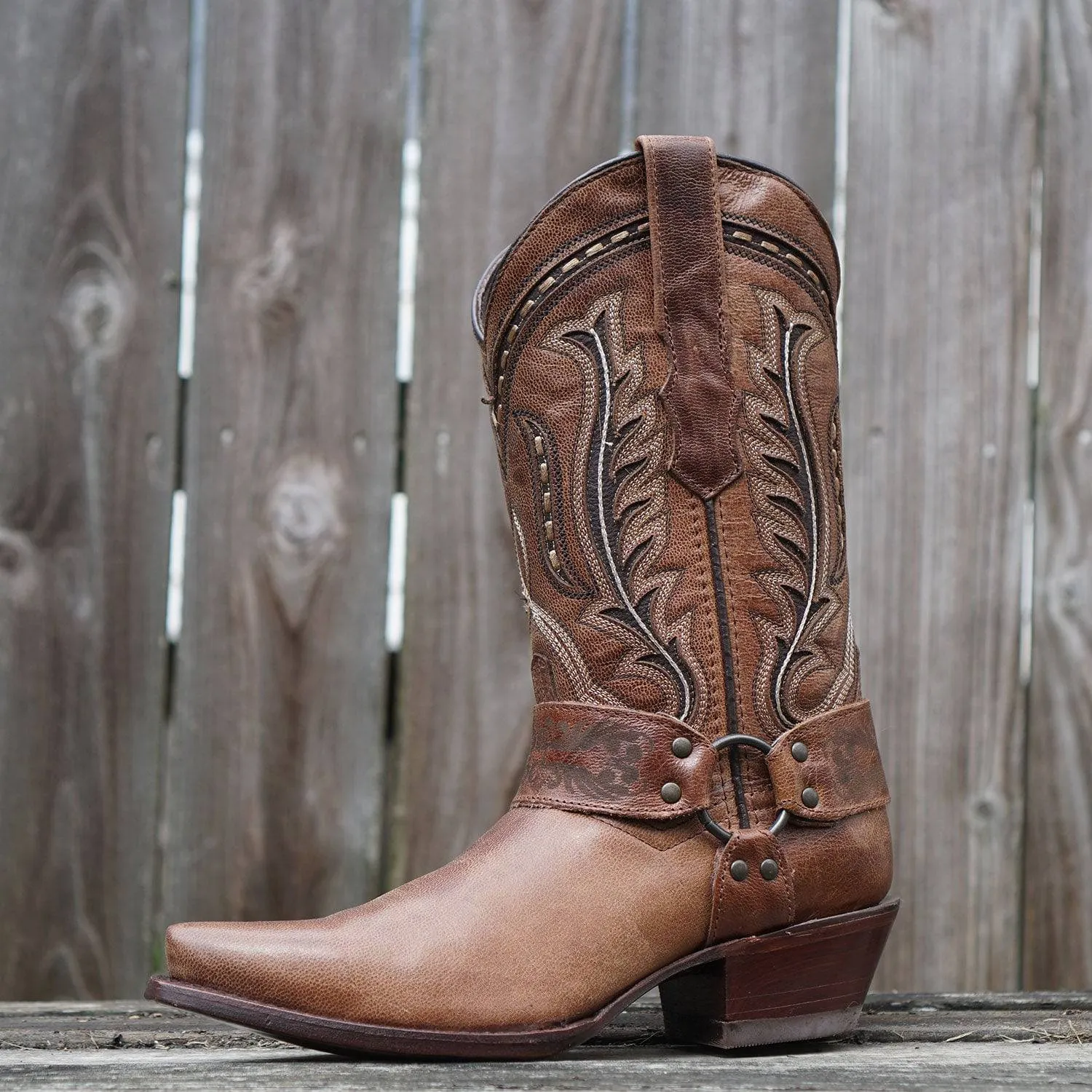 Women's Harness Boots | Brown Leather Harness Boots (M50039)